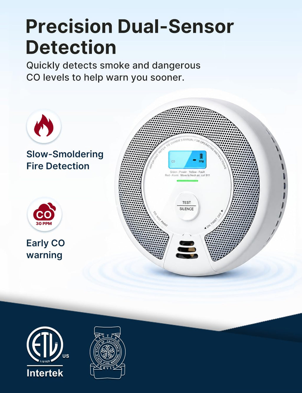 Smoke and Carbon Monoxide Detector Combo 3-Pack T1308