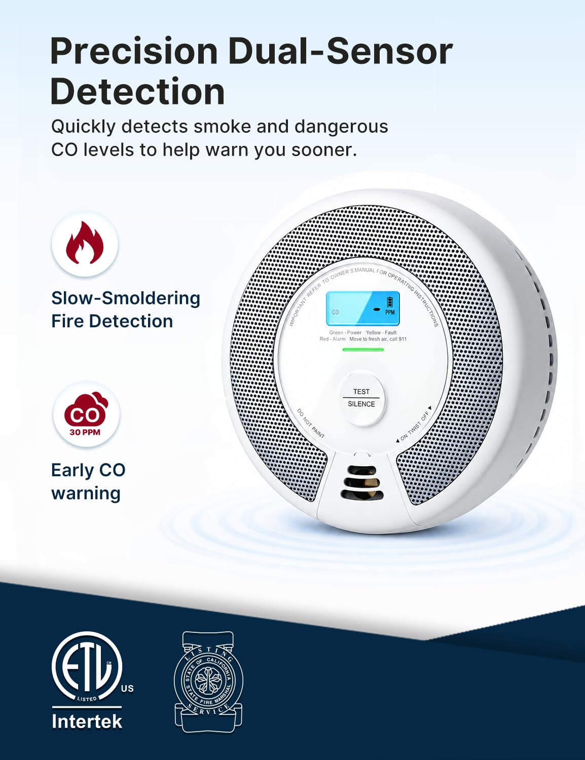 Smoke and Carbon Monoxide Detector Combo 3-Pack T1308