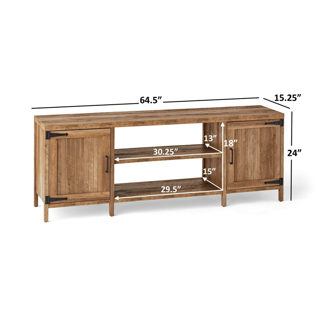 Rustic 70 in TV Stand with 2 Storage Cabinets F4547