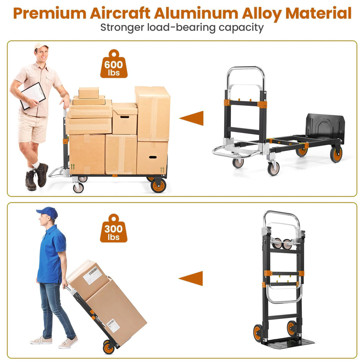 Folding Hand Truck Orange F76534