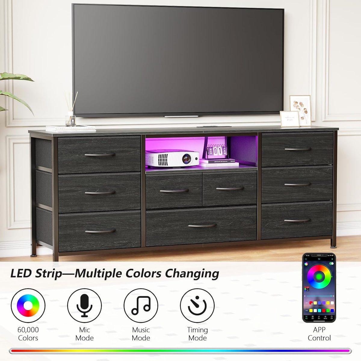 55" 9 Drawer Dresser A9672