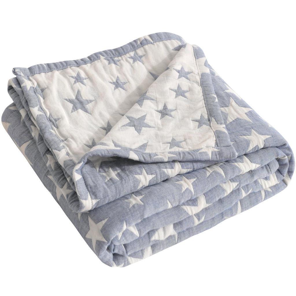 Blue Muslin Toddler Blanket M1169