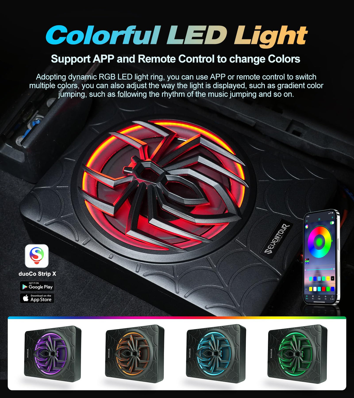 10" 1200W Powered Car Subwoofer with Amplifier Q806687