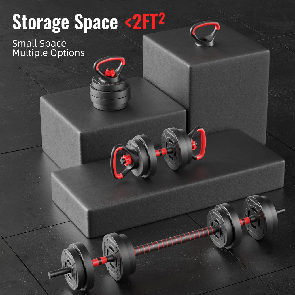 Adjustable Dumbbell and Barbell Kettlebell Set 40LBS Q394086