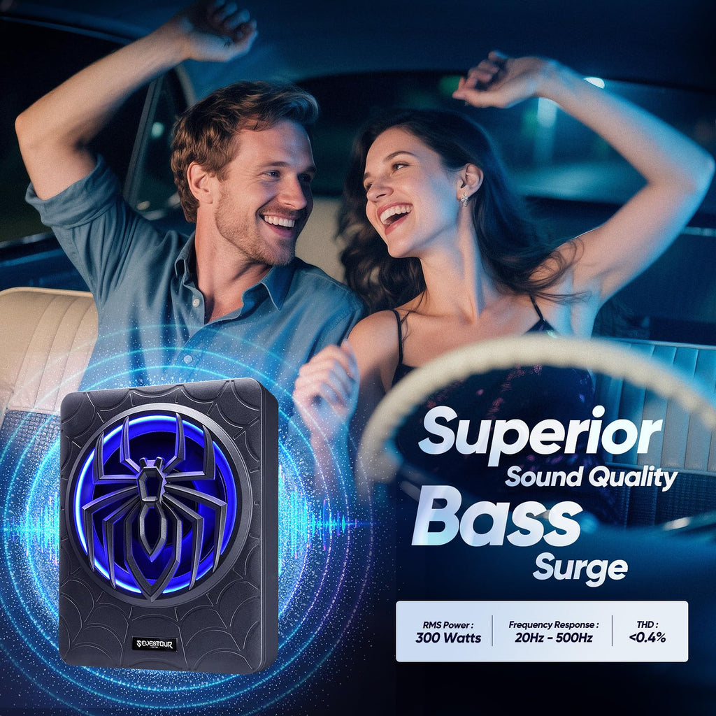 10" 1200W Powered Car Subwoofer with Amplifier Q806687