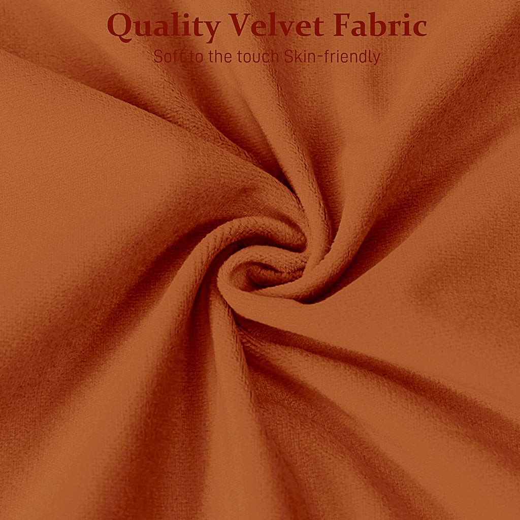 Orange Velvet Bench Ottoman J517