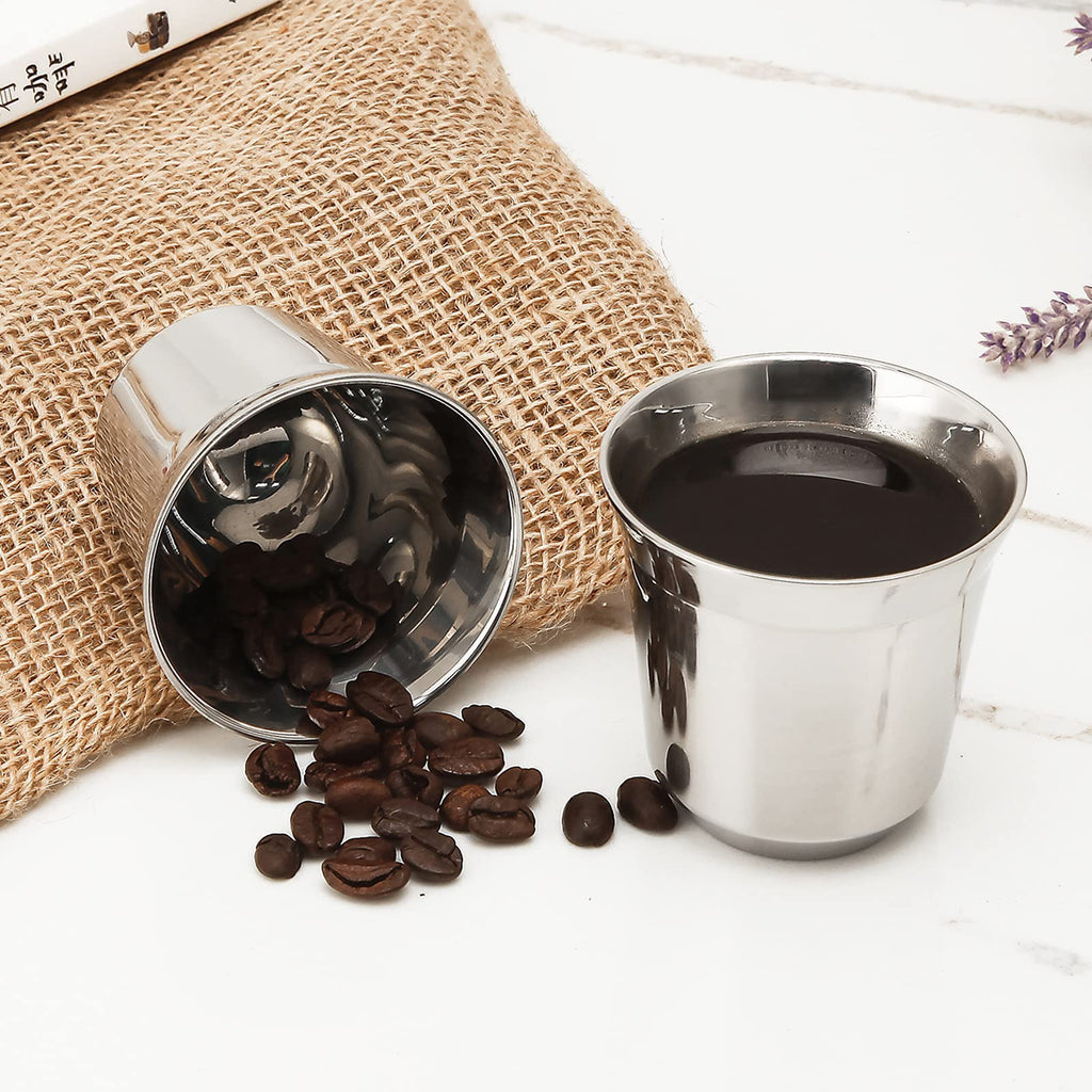 12 oz French Press with 5 oz Stainless Steel Espresso Cups P734981