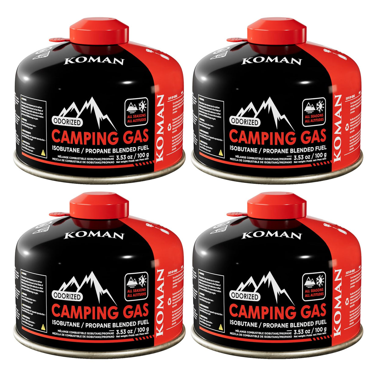 Isobutane Butane Propane Blend Camping Fuel Canister 4 Pack O371851