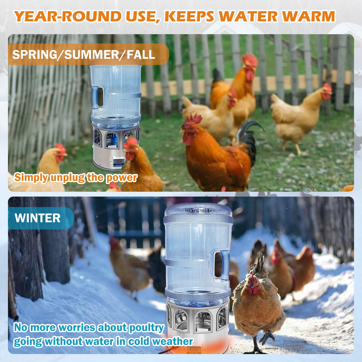 5 Gallon Heated Poultry Waterer I92122