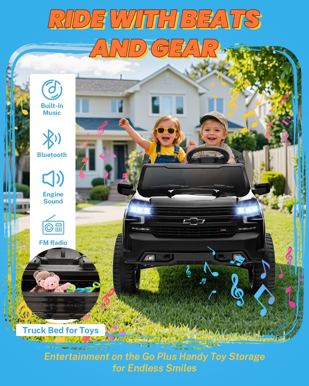 24V 2 Seater Ride on Car with Remote Control, Black L376082