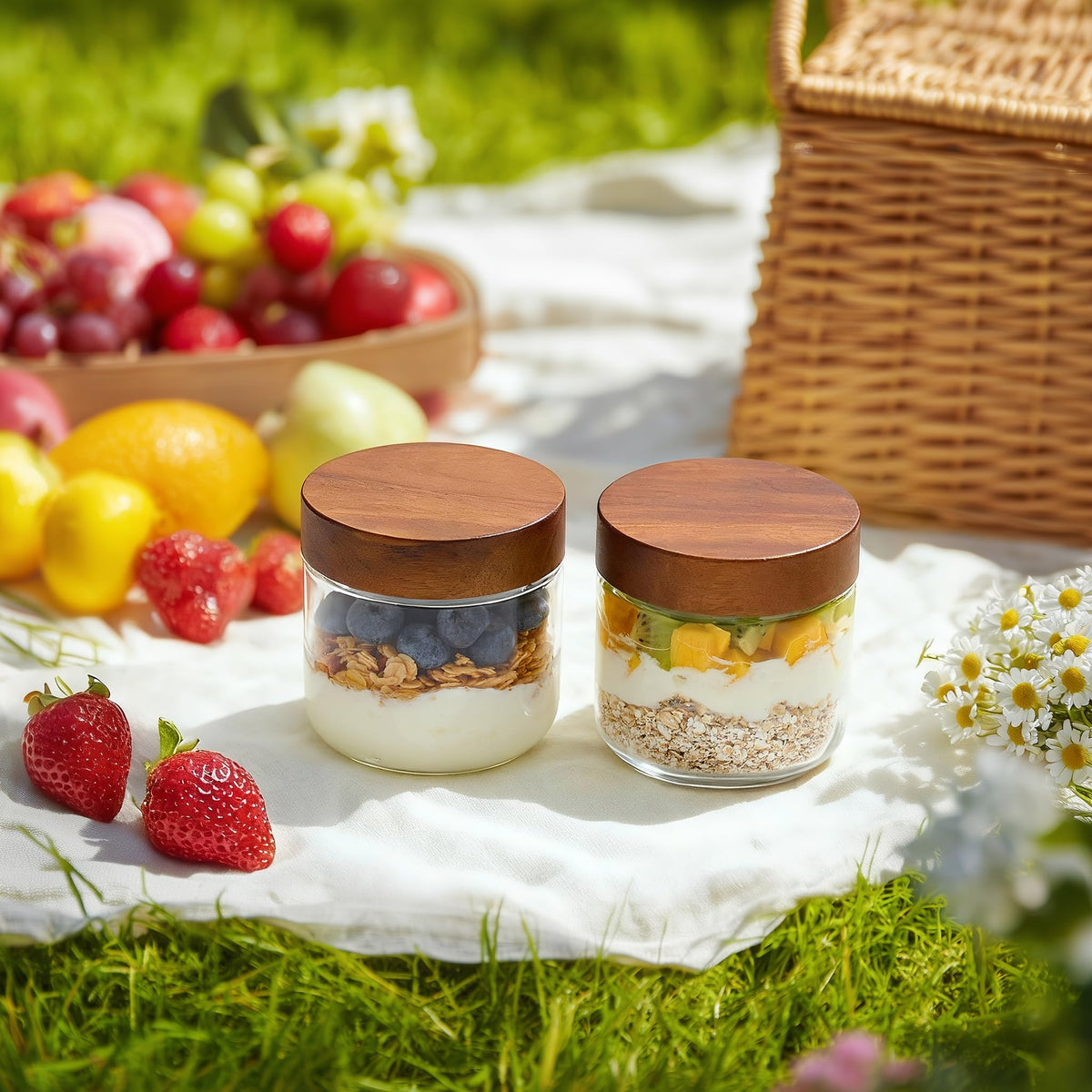 12 oz Glass Jars with Lids 6 Pack I875253