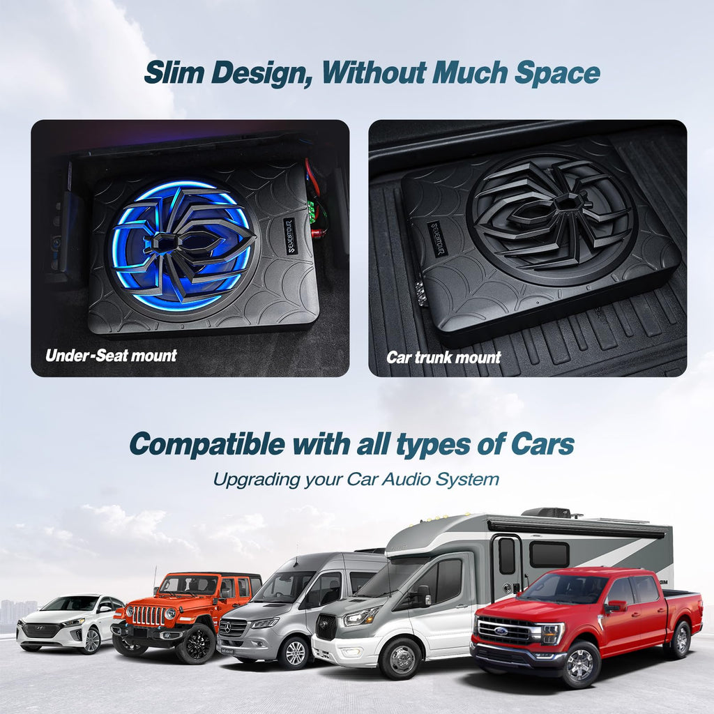 10" 1200W Powered Car Subwoofer with Amplifier Q806687