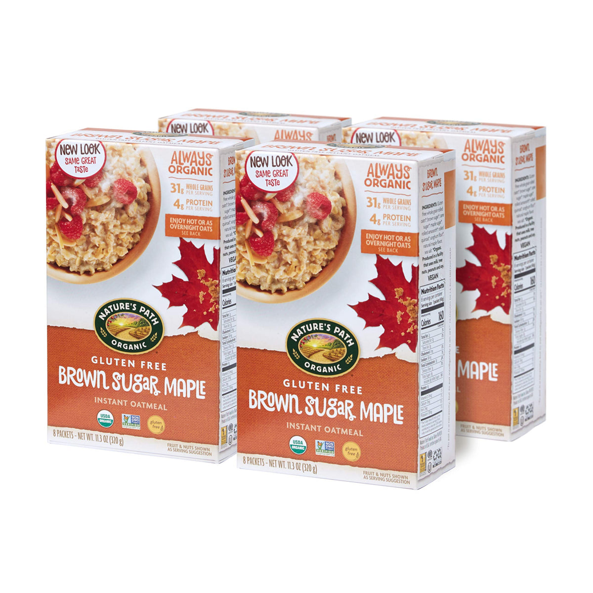 Organic Gluten Free Brown Sugar Maple Instant Oatmeal 32 Packet C941