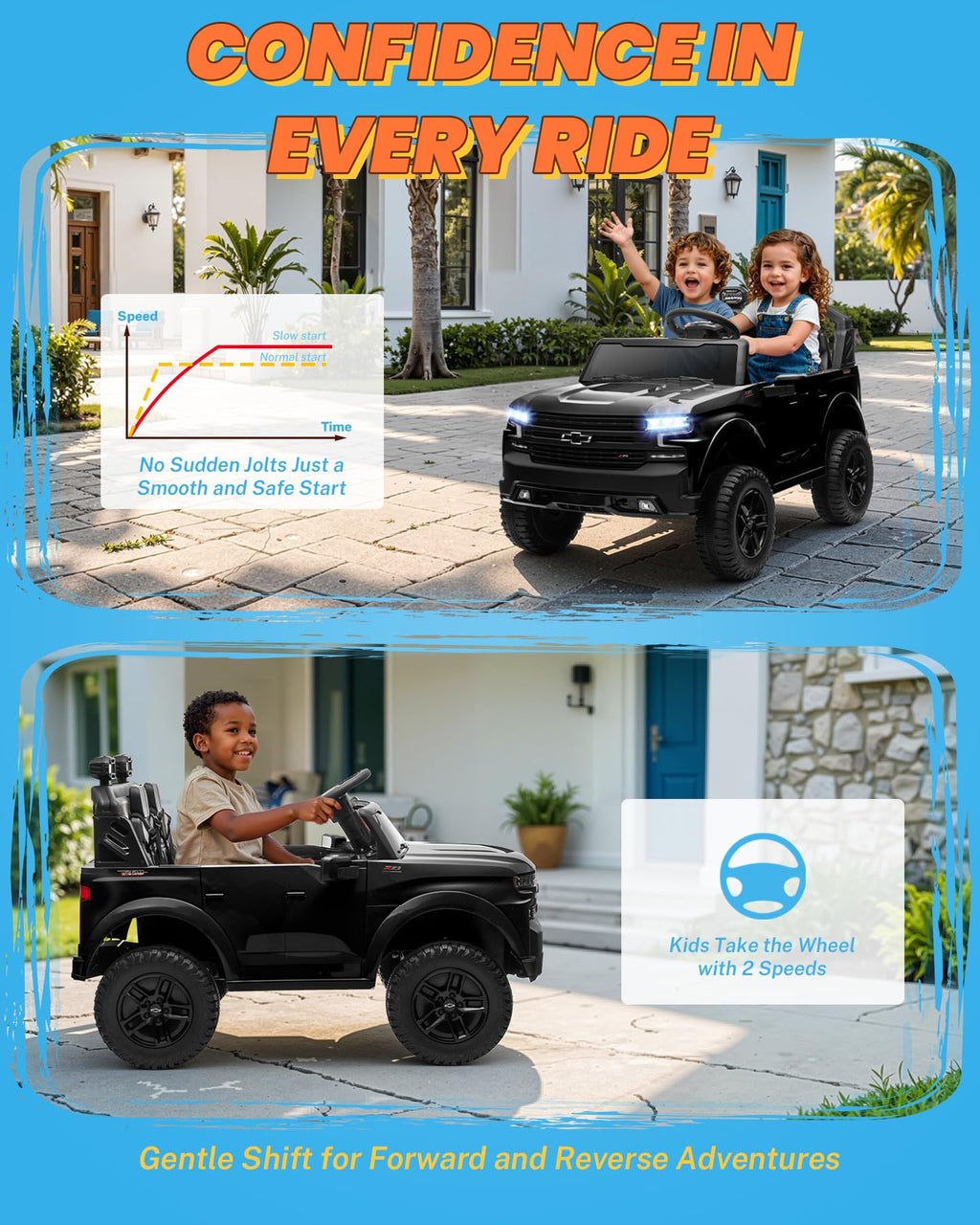 24V 2 Seater Ride on Car with Remote Control, Black L376082