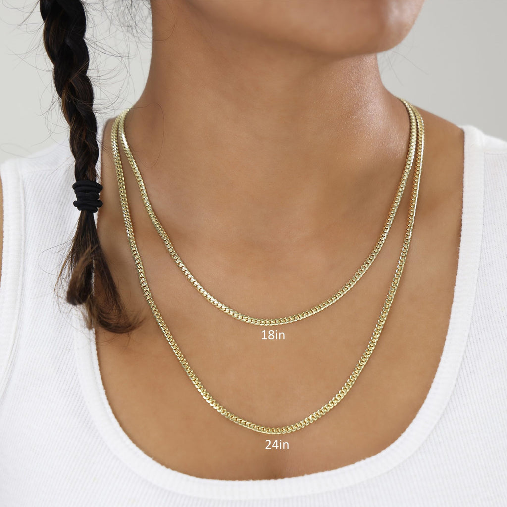10k Yellow Gold Cuban Link Chain Necklace Y334