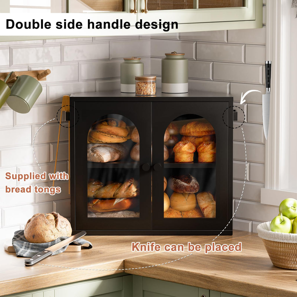 2 Tier Corner Bread Box with Acrylic Door E6191