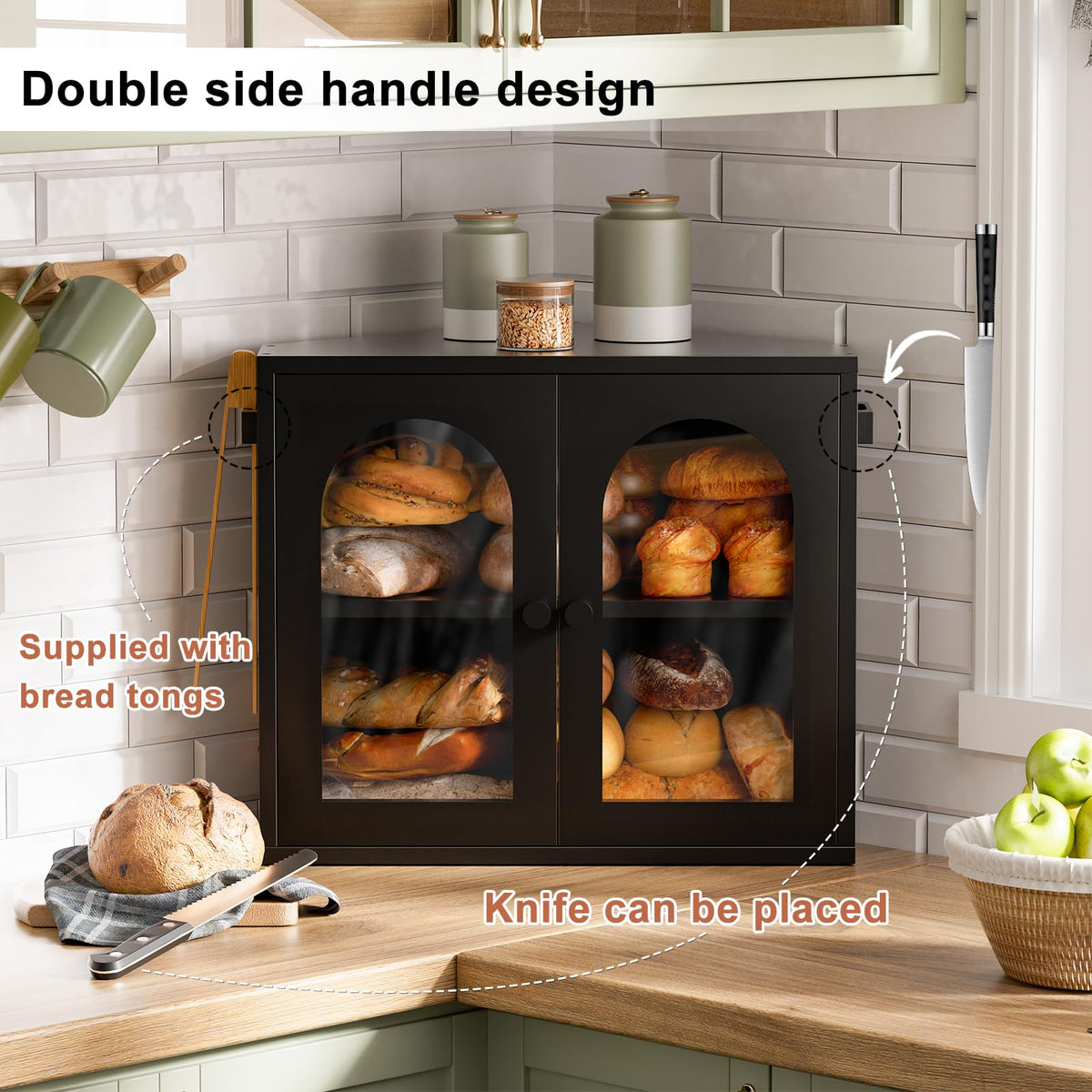 2 Tier Corner Bread Box with Acrylic Door E6191