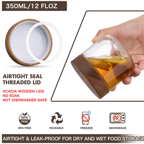 12 oz Glass Jars with Lids 6 Pack I875253