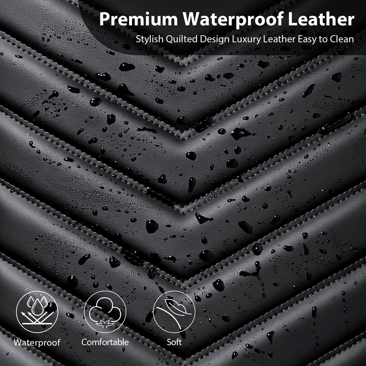 3D Foam Faux Leather Seat Covers Full Set D709419