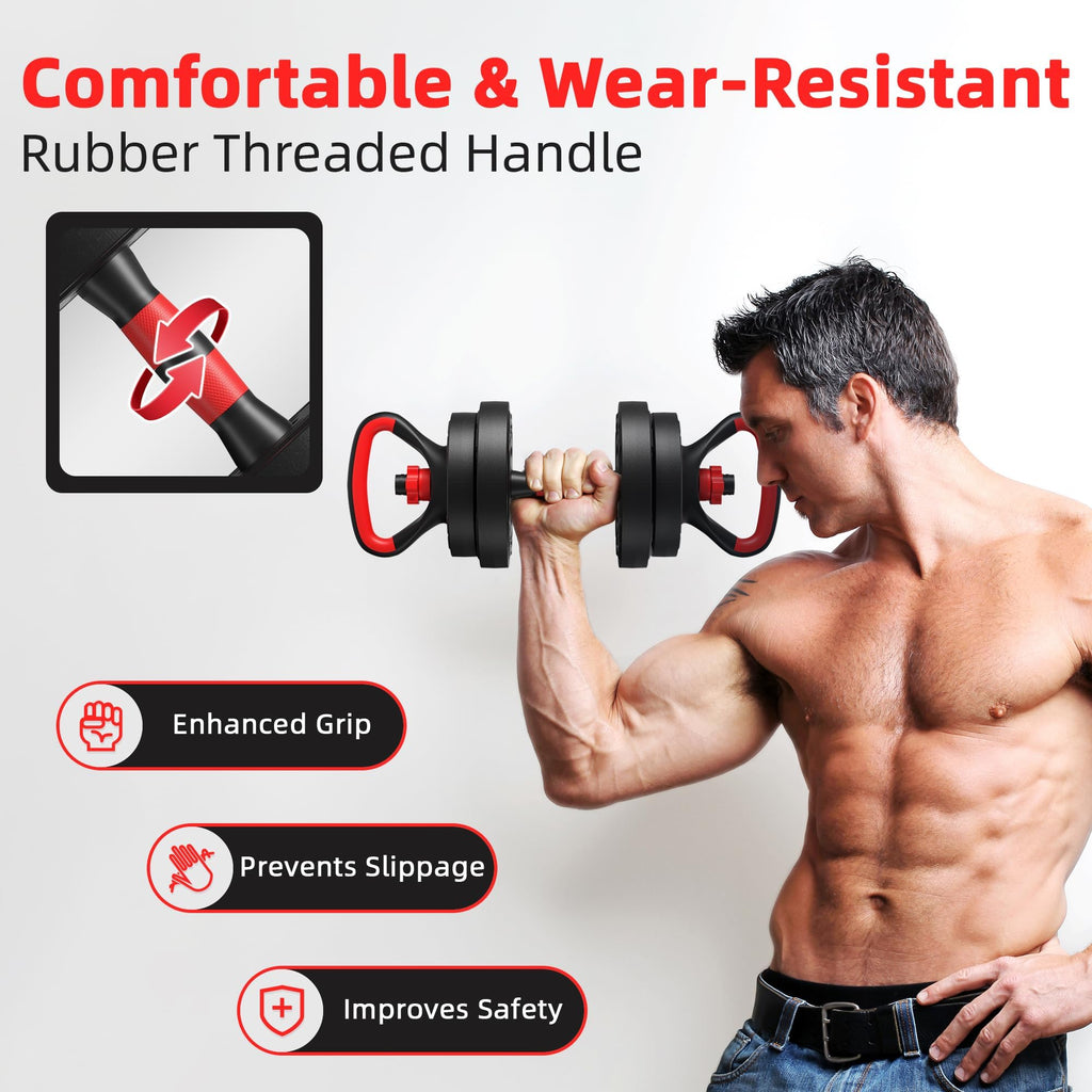 Adjustable Dumbbell and Barbell Kettlebell Set 40LBS Q394086