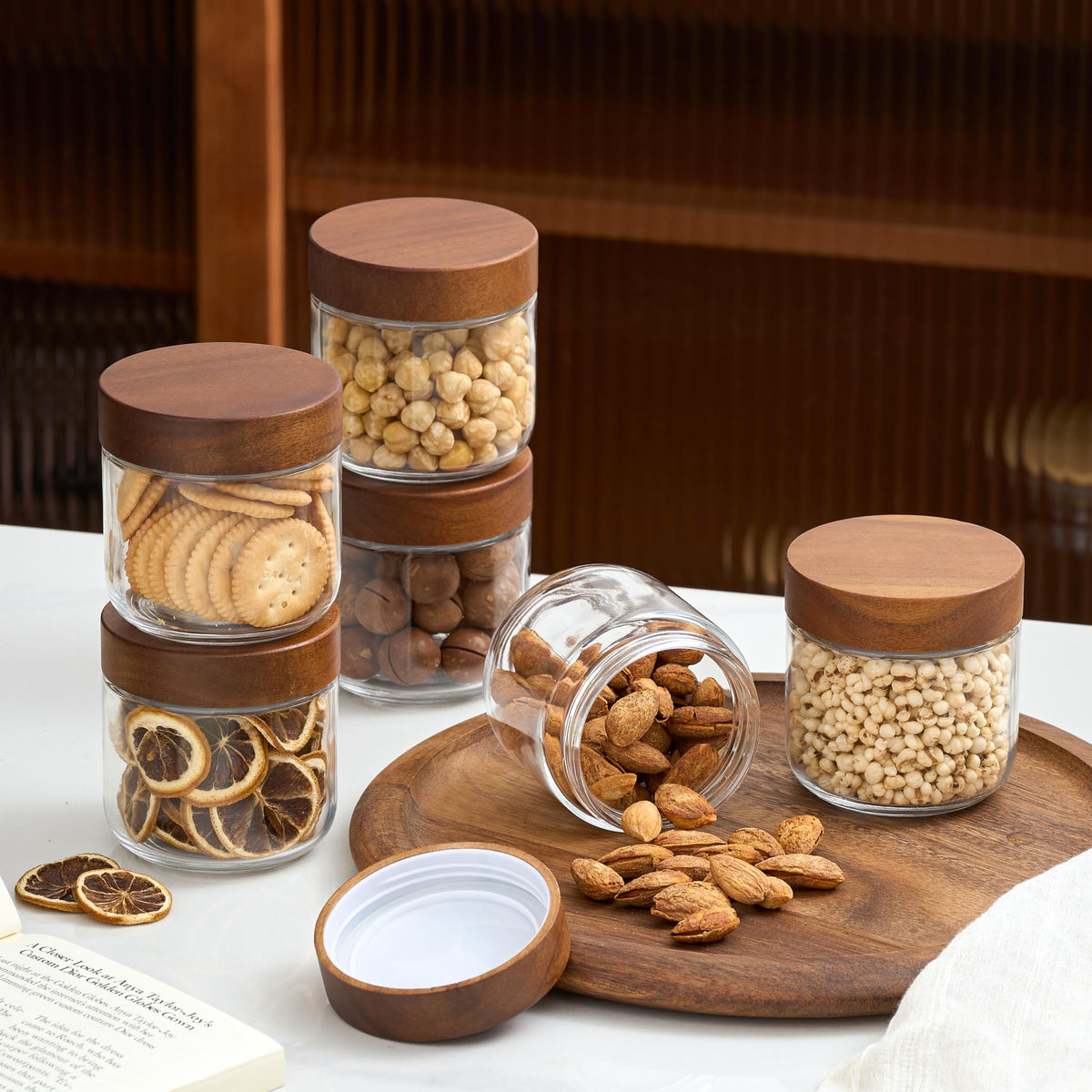 12 oz Glass Jars with Lids 6 Pack I875253