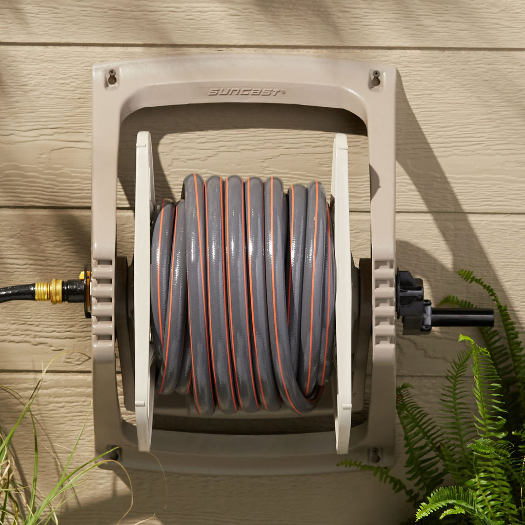 100 ft. Wall Mount Resin Garden Hose Reel with Lid G510