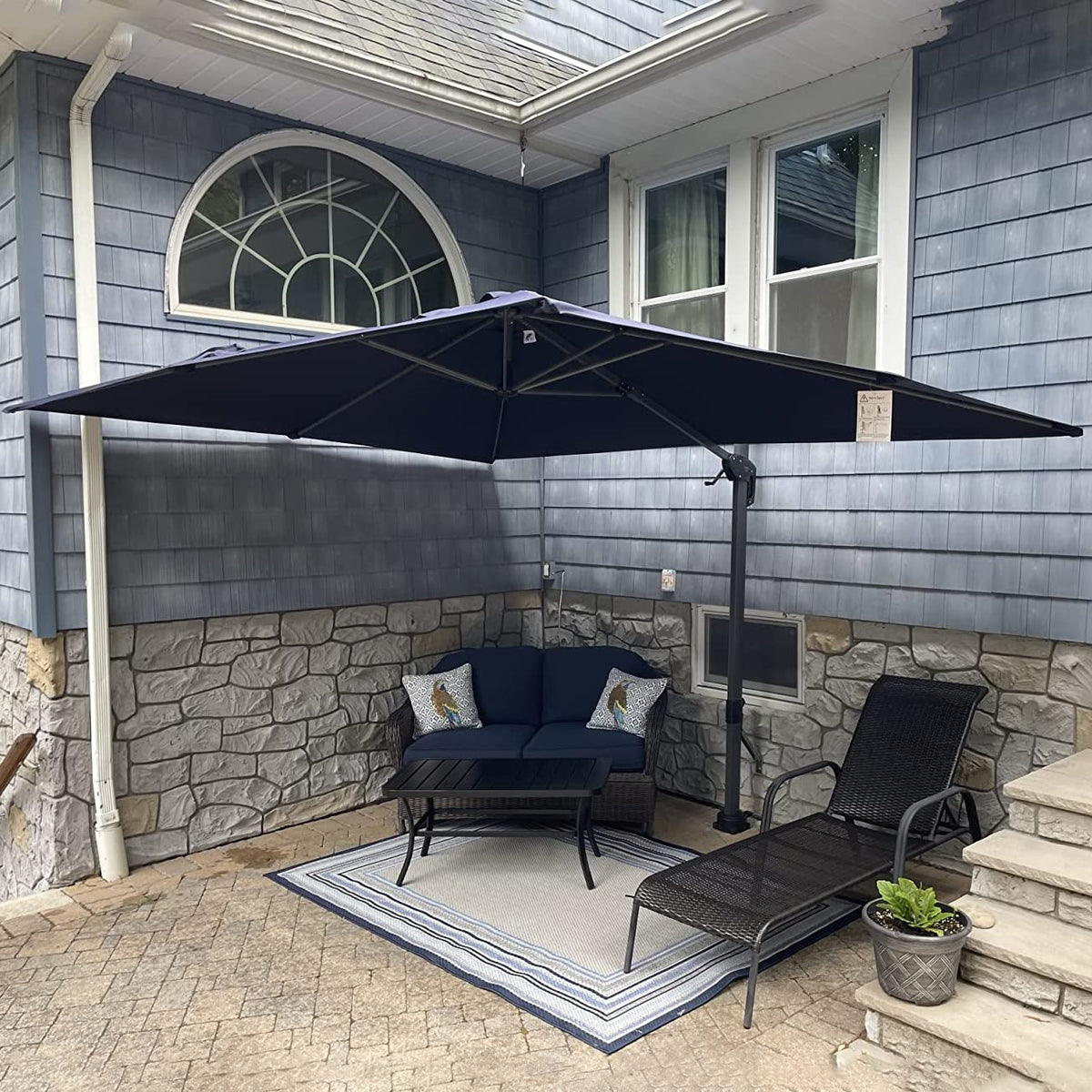 Navy Rectangle Patio Umbrella Y771105