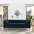 Navy Blue Velvet Tufted Sofa H735641