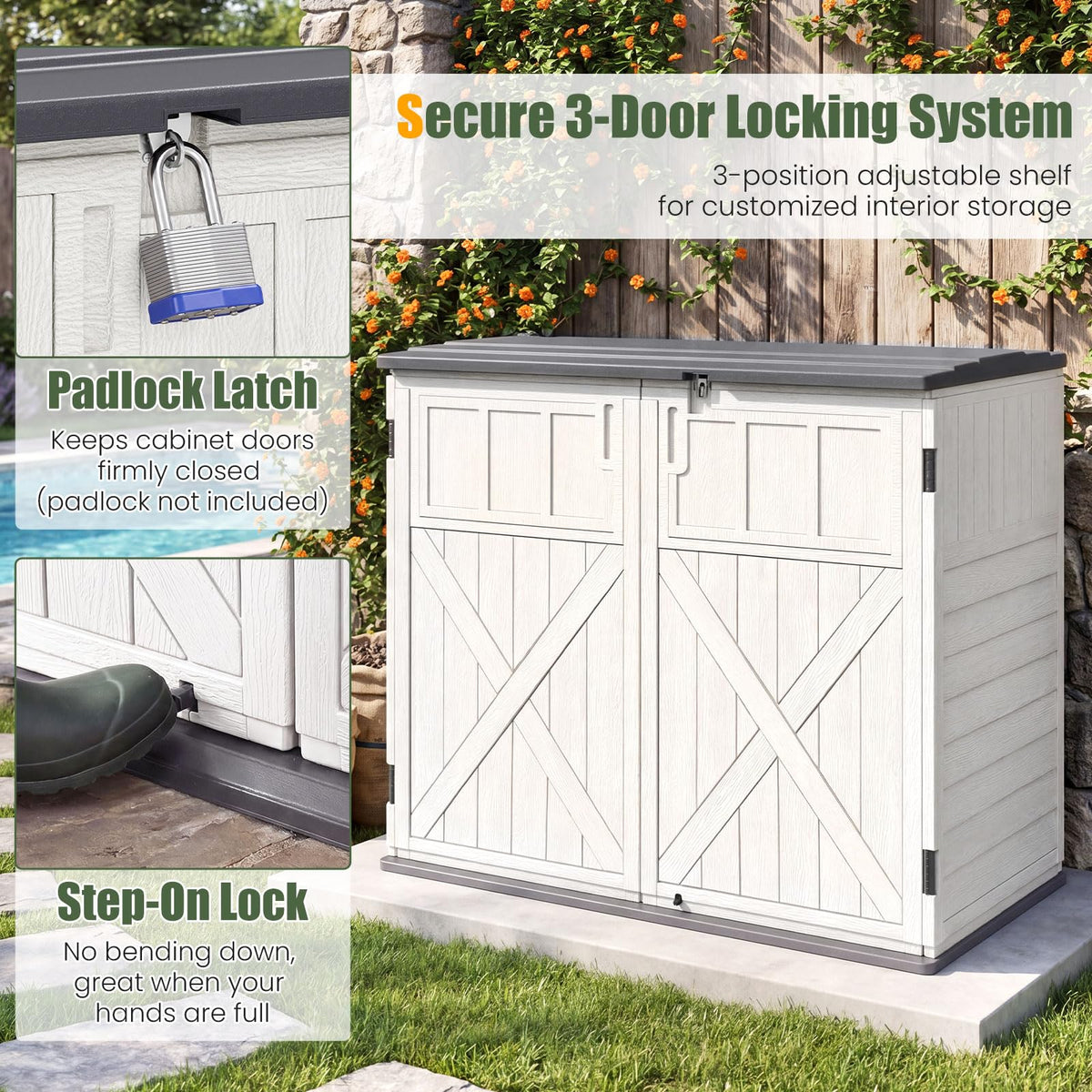 20 Cu.Ft Outdoor Storage Cabinet with Adjustable Shelf S104000