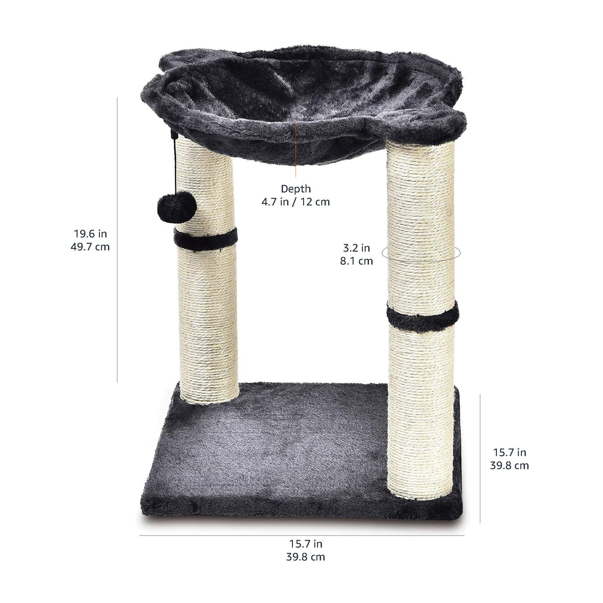 Cat Condo Tower with Hammock Bed and Scratching Posts P31614