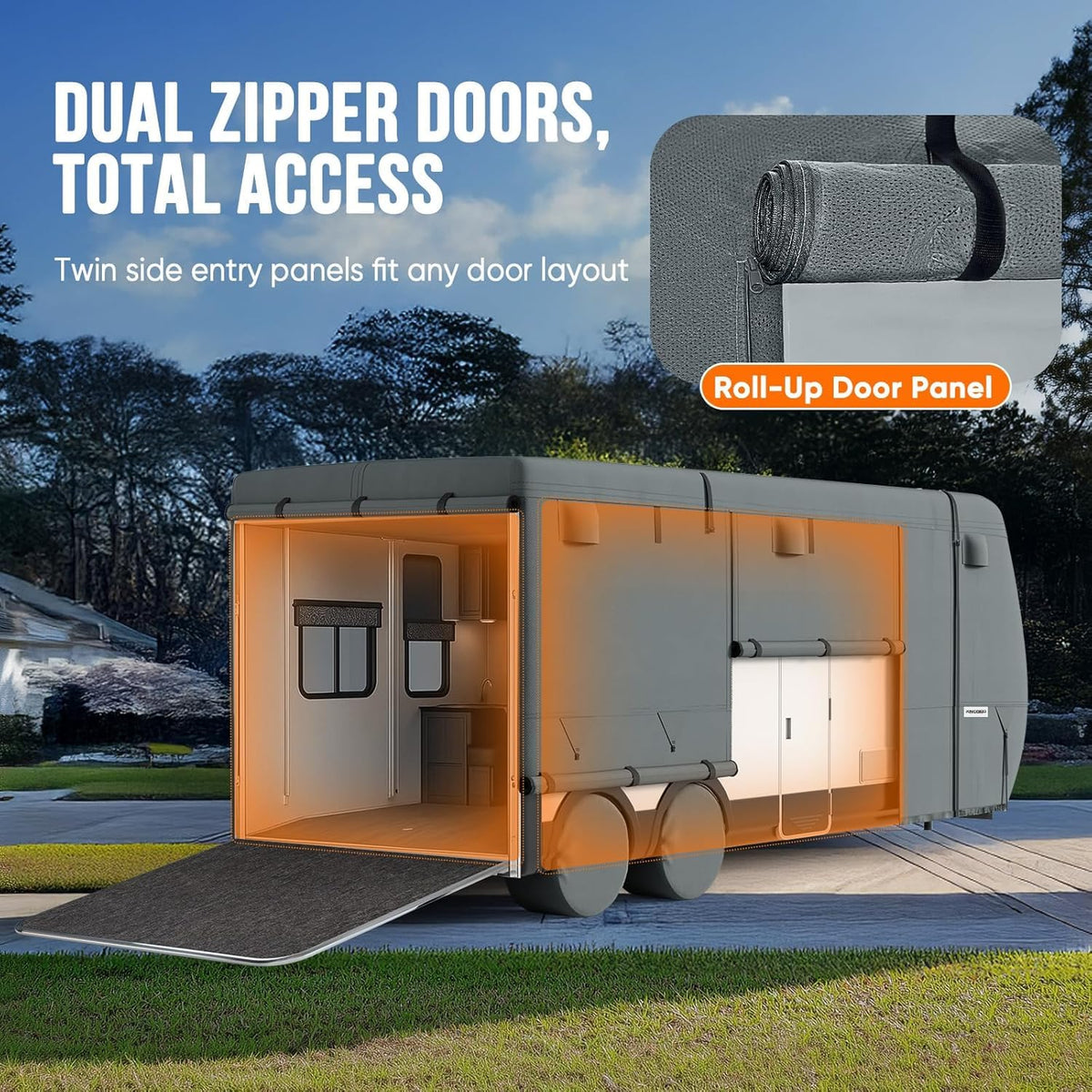 Heavy Duty RV Cover Fits 27-30ft Travel Trailers P28136