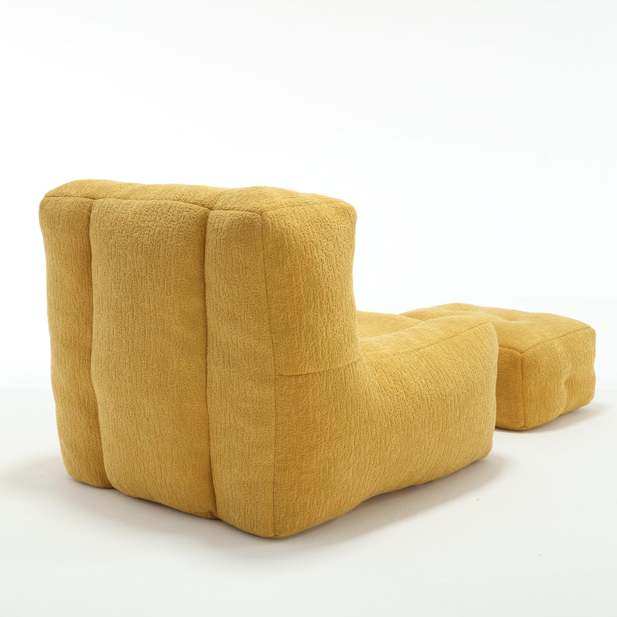 Velvet Fluffy Bean Bag Chair with Ottoman U13160