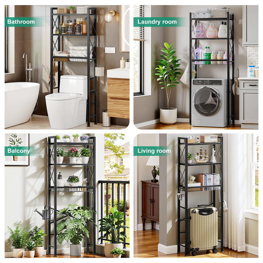 3-Tier Over The Toilet Storage Rack with Drain Basket U355617