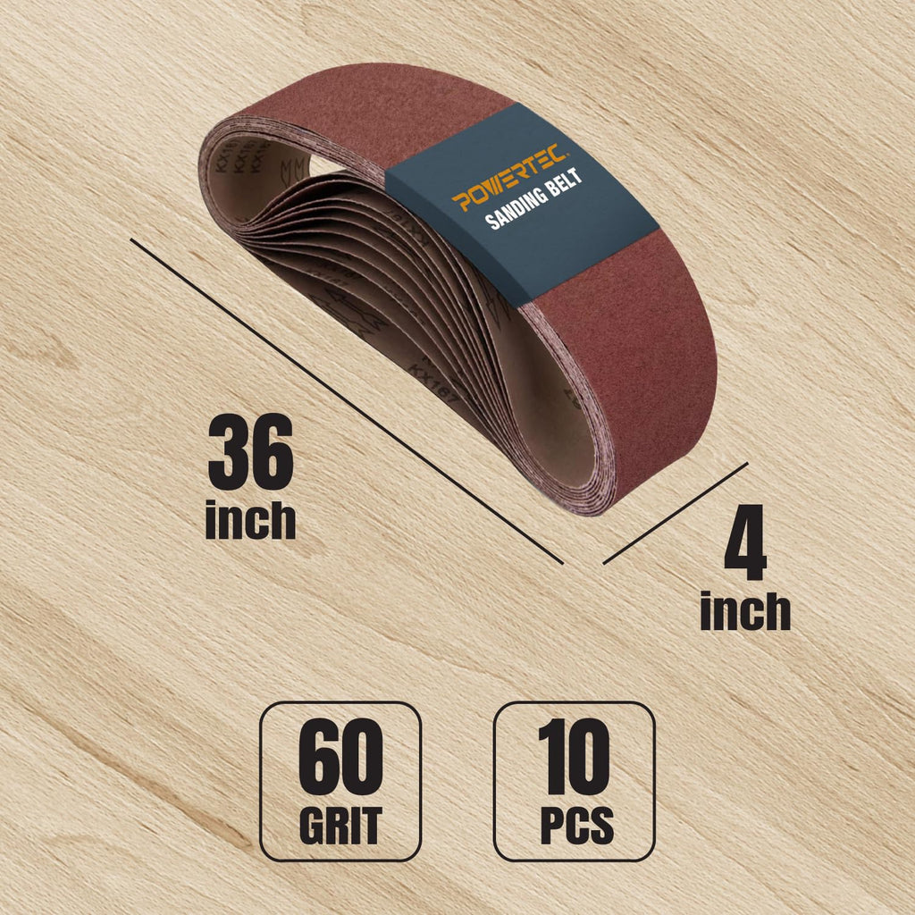 4 x 36 Inch 60 Grit Aluminum Oxide Sanding Belts K1609