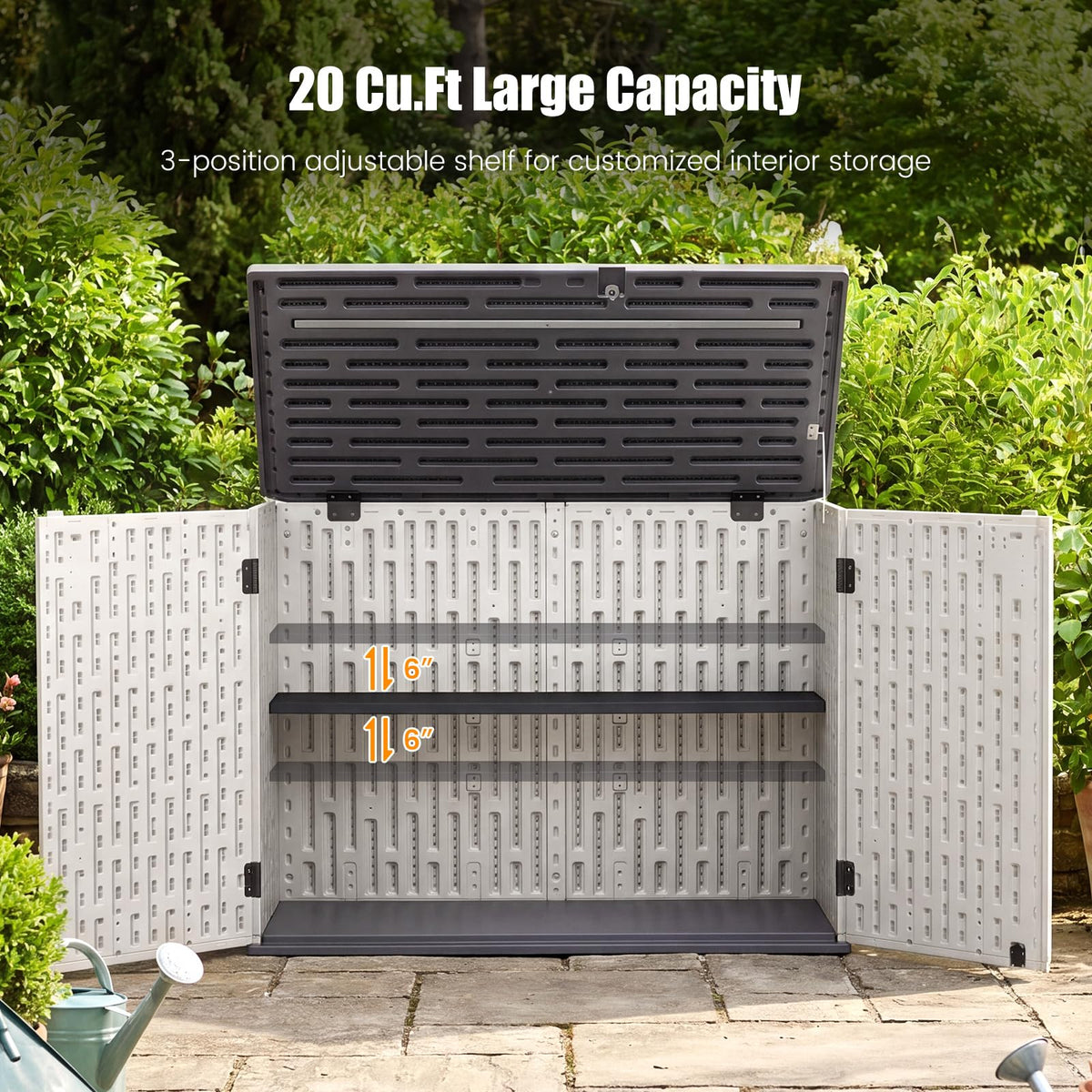 20 Cu.Ft Outdoor Storage Cabinet with Adjustable Shelf S104000