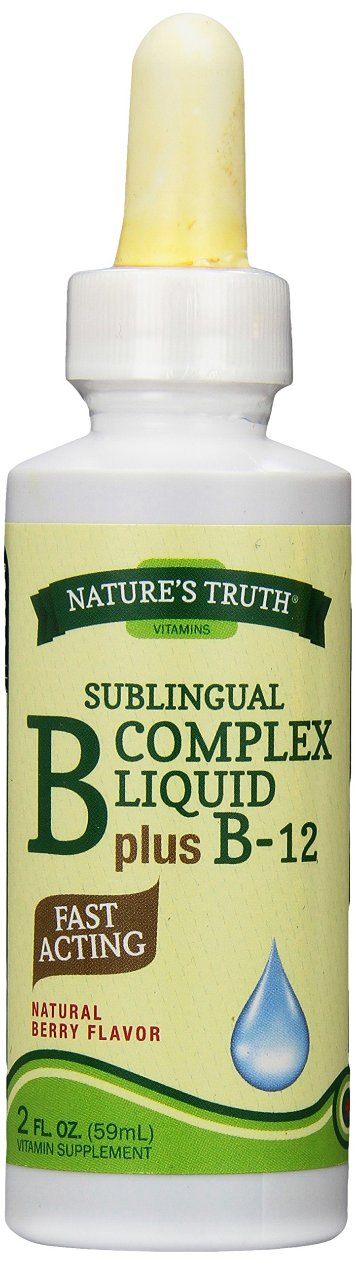 Sublingual Vitamin B Complex Plus B-12 Liquid, Natural Berry, 2 Fl Oz (Pack of 3) C1193