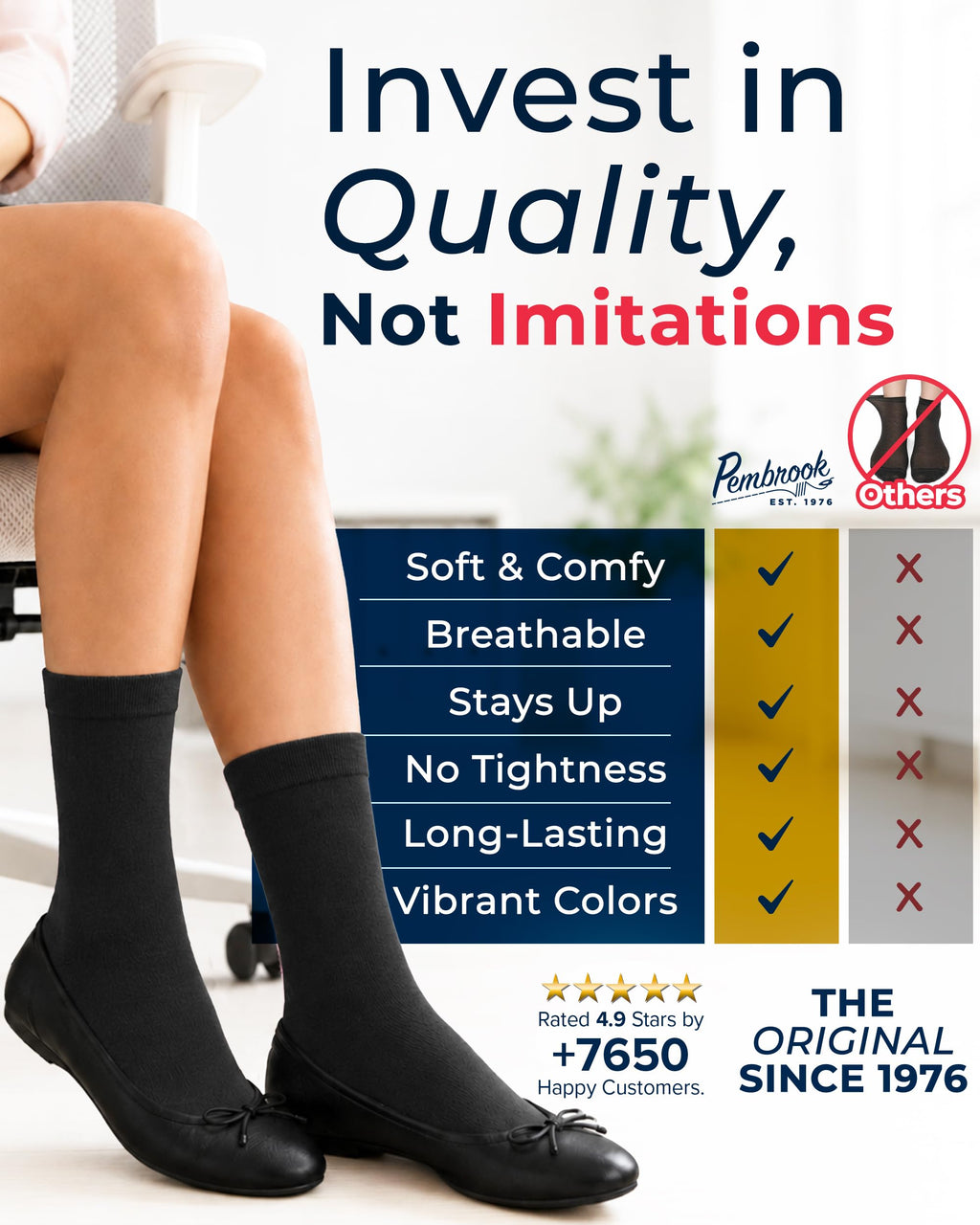 Bamboo Viscose Crew Dress Socks Women 4 Pairs T219