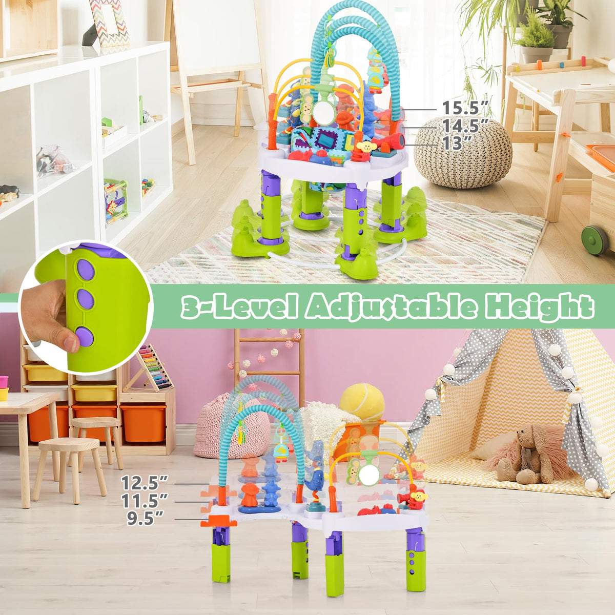 4 in 1 Baby Bouncer Activity Center with Playtime Mat and Activity Table R970