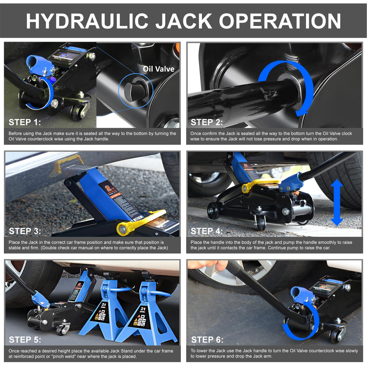 2 Ton Car Jack and Stands Kit Blue S506