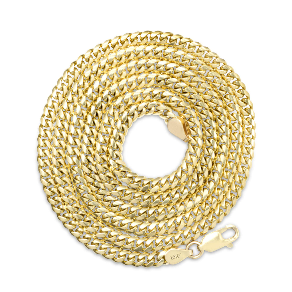 10k Yellow Gold Cuban Link Chain Necklace Y334