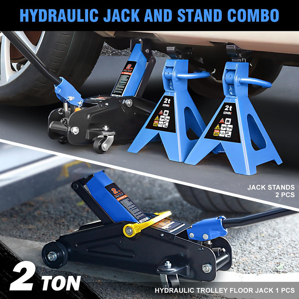 2 Ton Car Jack and Stands Kit Blue S506