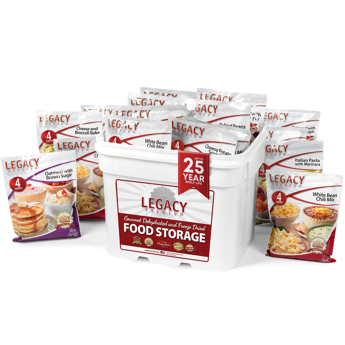120 Serving Freeze Dried Emergency Food Supply Bucket Q8302