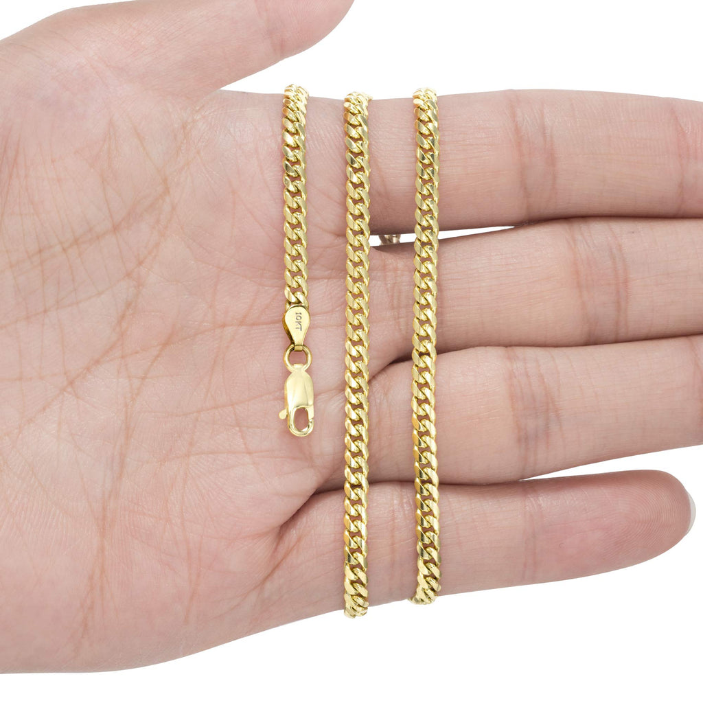 10k Yellow Gold Cuban Link Chain Necklace Y334