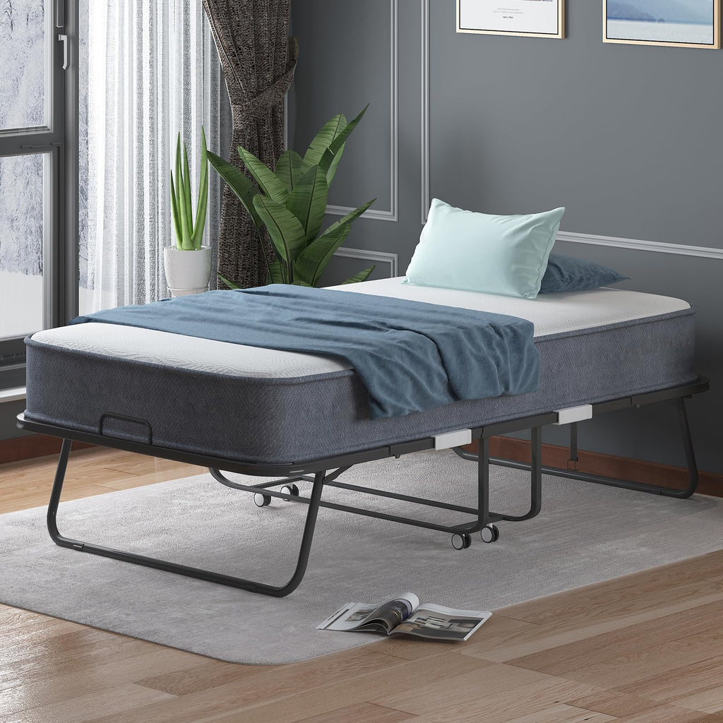 Twin Size Folding Bed with 4 Inch Foam Mattress B5596