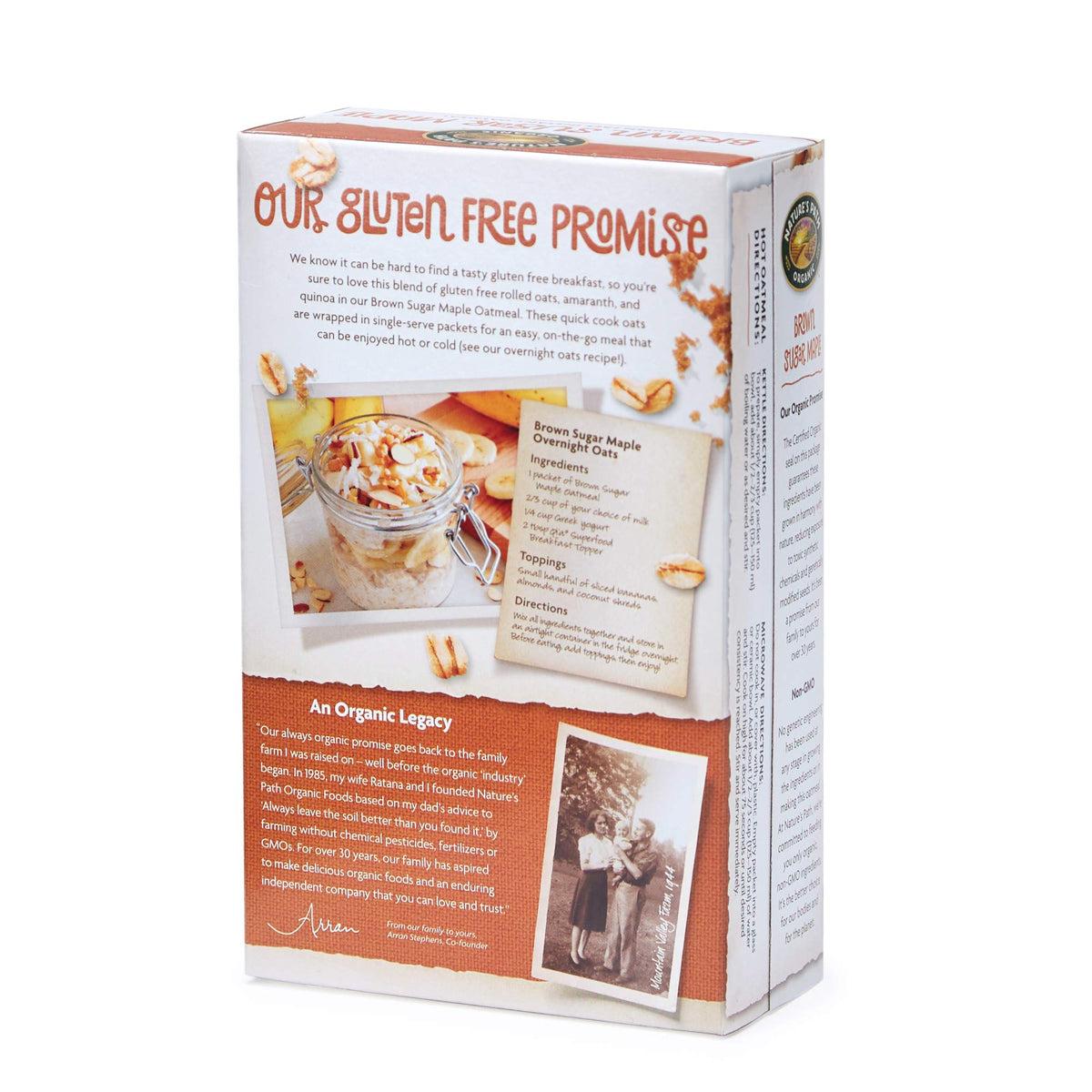 Organic Gluten Free Brown Sugar Maple Instant Oatmeal 32 Packet C941