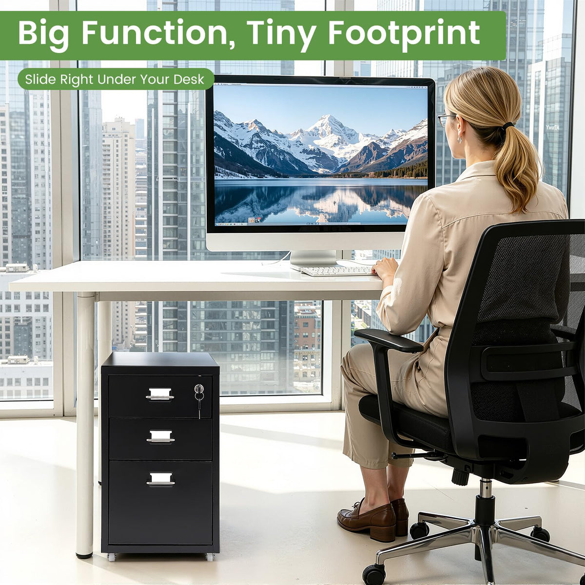 3 Drawer File Cabinet with Lock U6161