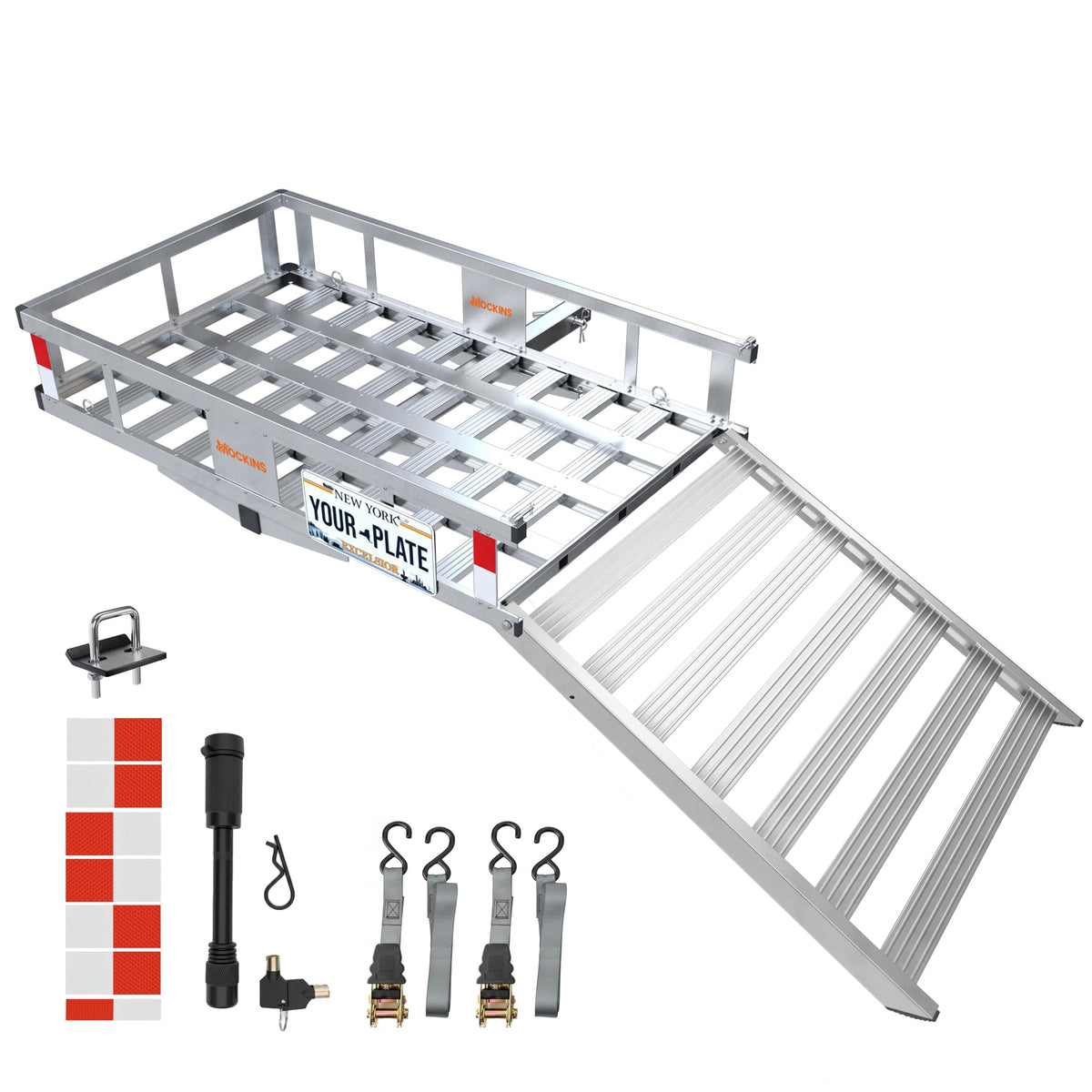 Aluminum Trailer Hitch Cargo Carrier with Ramp Y8433