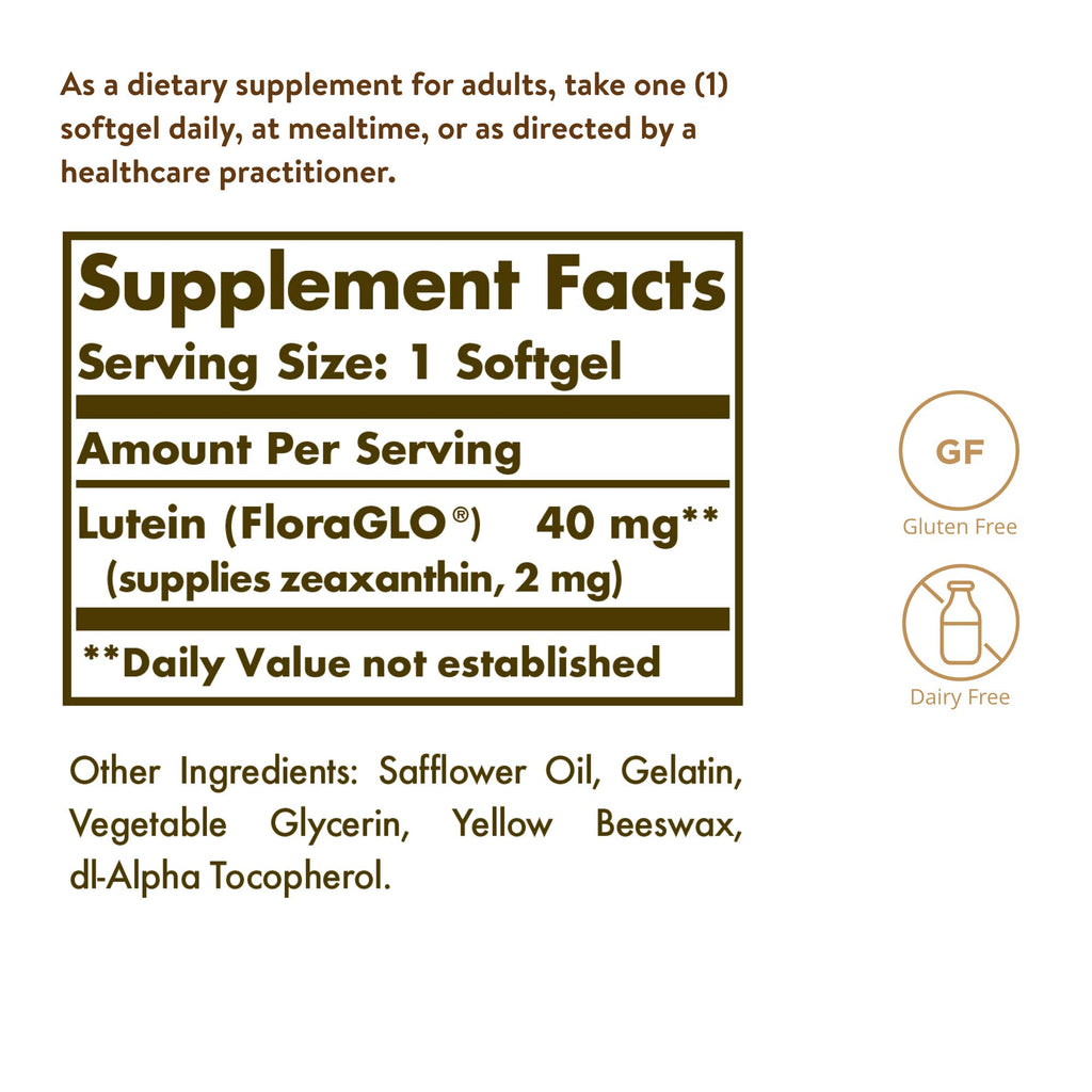 Lutein 40 mg 30 Softgels Non-GMO I47424