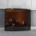 Iron 3-Panel Fireplace Screen Spark Guard C4125
