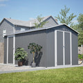 12x8 FT Galvanized Steel Storage Shed with Lockable Doors P61024